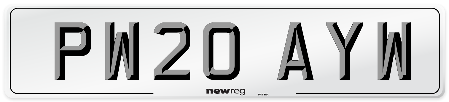 PW20 AYW Number Plate from New Reg